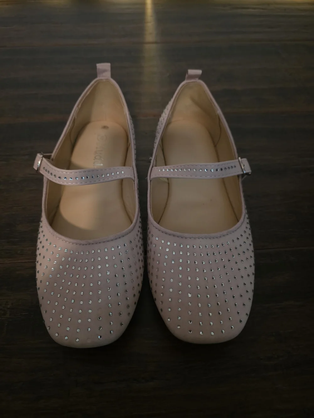 Mudd Girl's Nude Pink Mary Jane Flats with Rhinestones